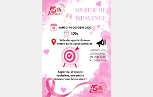 APERITIF DE BIENVENUE OUVERTS AUX ADHERENTS